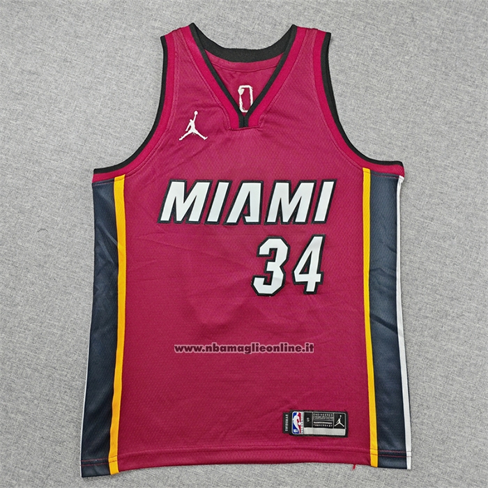 Maglia Bambino Miami Heat Giannis Antetokounmpo No 34 Statement 2025-26 Rosso